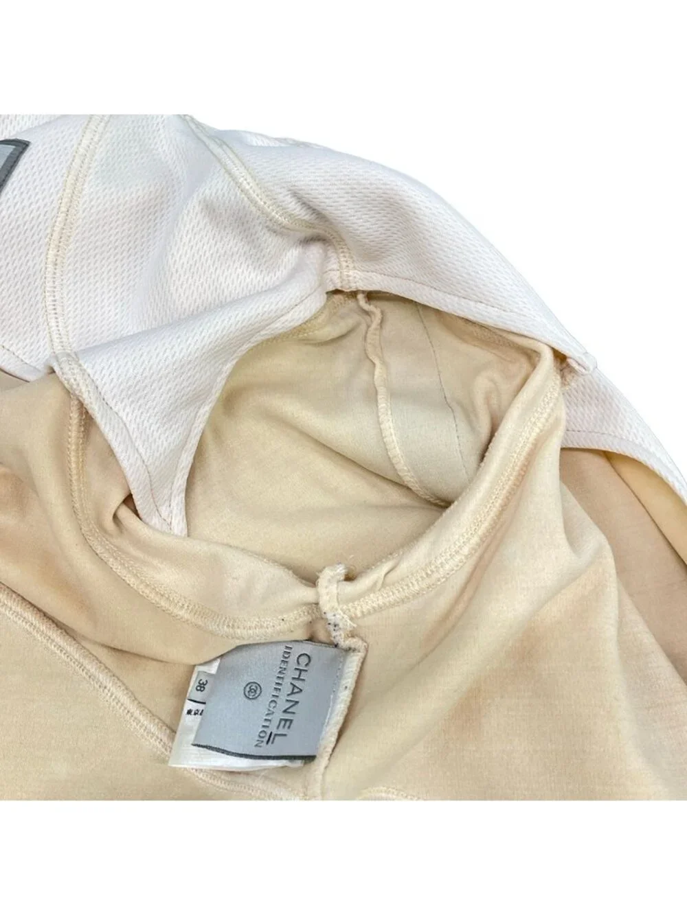Chanel Jersey 38 M Sports Line Beige Black T-Shirt